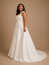 ChicSew Classy Scoop Sleeveless Crepe A-Line Maxi Long Wedding Dress