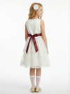 Classic A-Line Flower Girl Dress with Sleeveless Satin Bodice and Knee Length Tulle Skirt