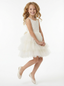 Tiered Tulle Flower Girl Dress with Sleeveless Lace Top and Short Party A-Line Silhouette