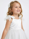 Elegant Tulle Flower Girl Dress with Soft Bow Shoulders
