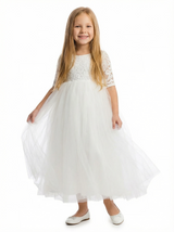 Elegant Lace & Tulle Flower Girl Dress