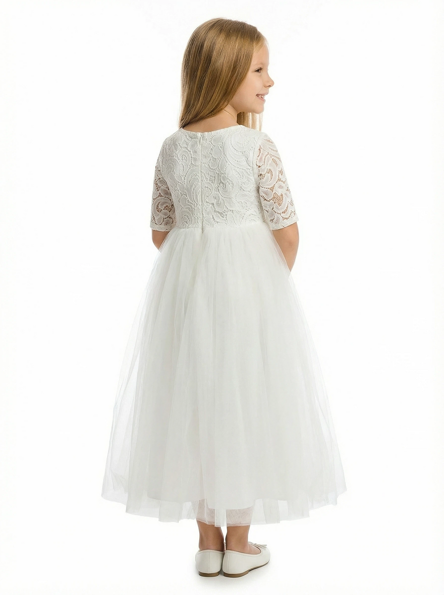 Elegant Lace & Tulle Flower Girl Dress