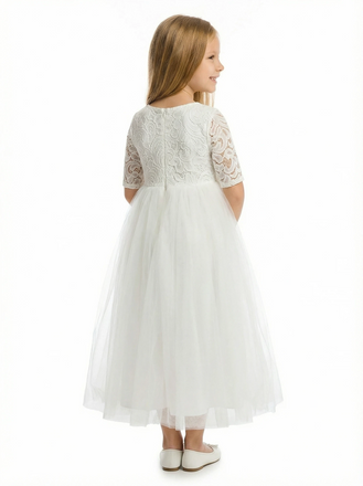 Elegant Lace & Tulle Flower Girl Dress