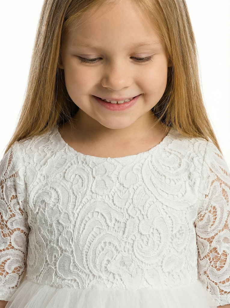 Elegant Lace & Tulle Flower Girl Dress