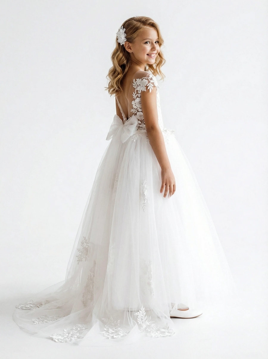 Spaghetti-Straps Princess Flower Dress Birthday Party Dresses