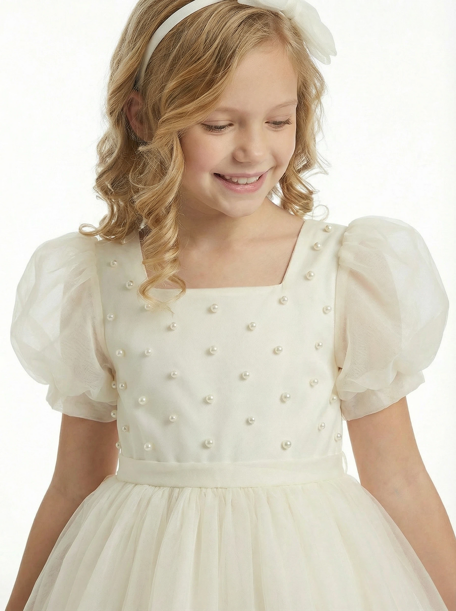 Spaghetti-Straps Tulle Dress For Wedding  Flowers Pageant Dress Evening Gowns