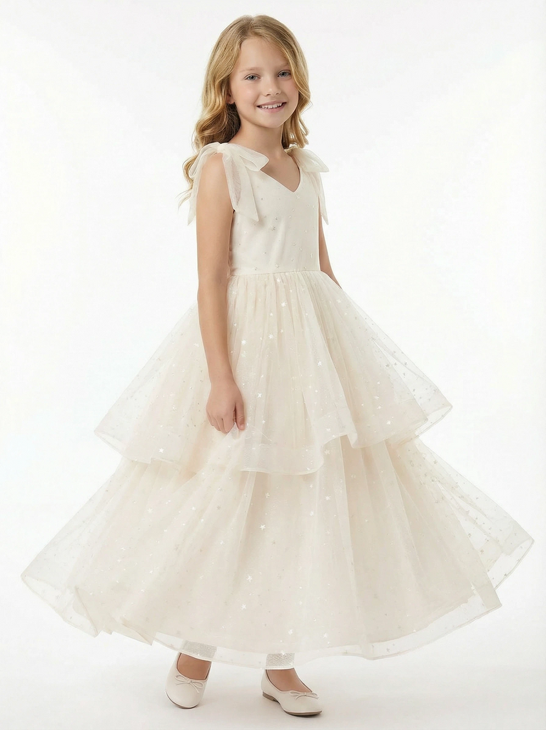 Spuffy Communion Dress For Wedding  Flowers Pageant Dress Evening Gowns