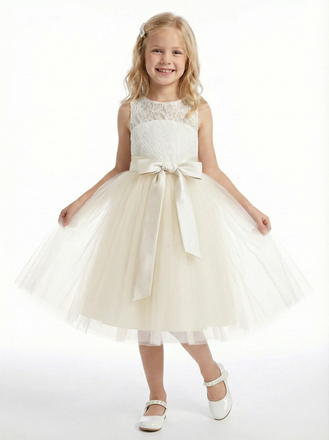 A Line Flower Dress Wedding  Lace Flowers Pageant Dress Evening Gowns Birthday Party Dresses