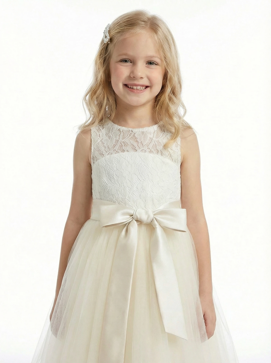 A Line Flower Dress Wedding  Lace Flowers Pageant Dress Evening Gowns Birthday Party Dresses