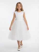 Feather Bow Flower Girl Dress Toddler For Wedding Flowers Pageant Dress Evening Gowns Birthday Party Dresses
