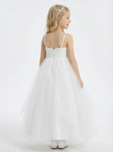 Spaghetti Straps Lace Tulle Princess Dress Flower Girl Dress Birthday Party Dresses