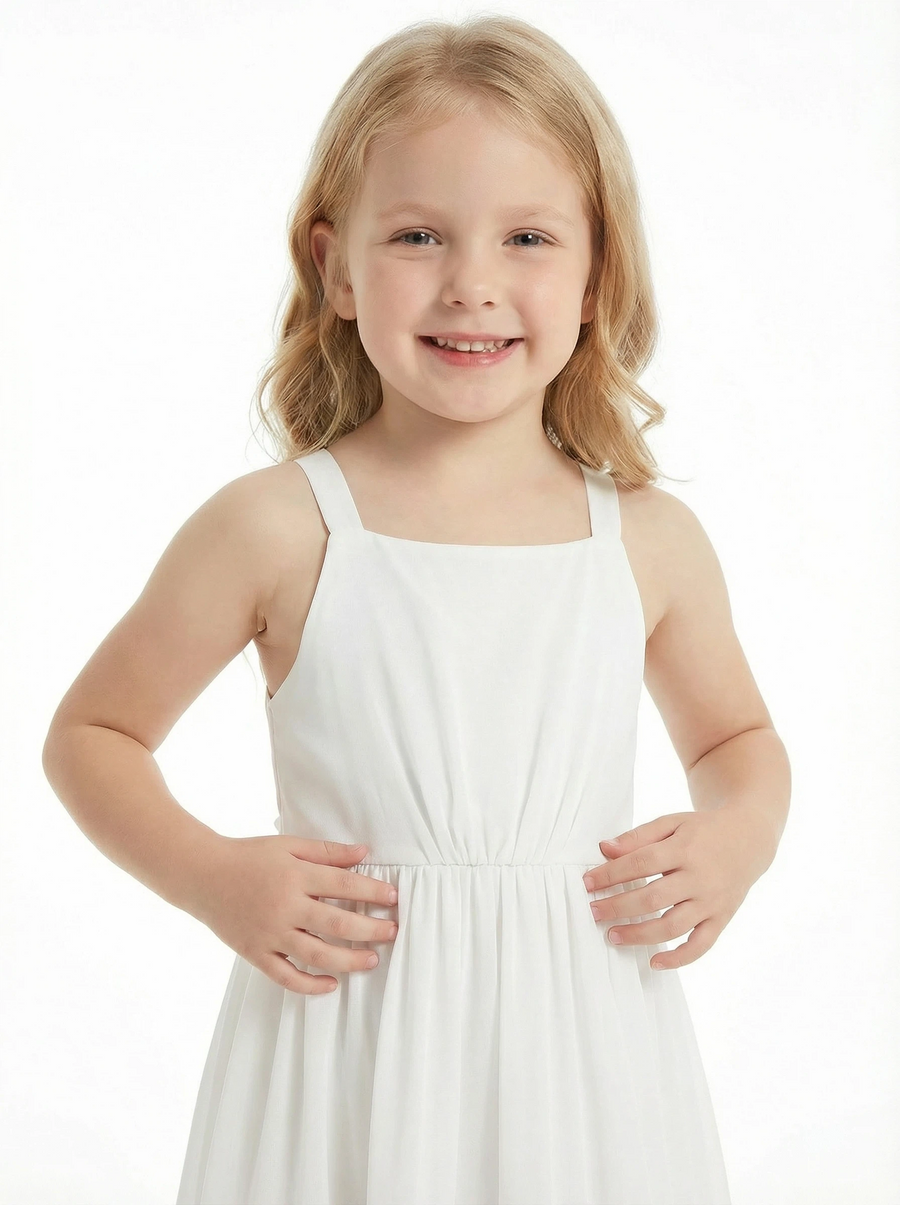 Strappy Backless Princess Dress Flower Girl Dress Toddler For Wedding Flowers Pageant Dress Birthday Party Dresses