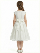 Lace Cap Sleeve Bow Princess Dress Flower Girl Dress Birthday Party Dresses