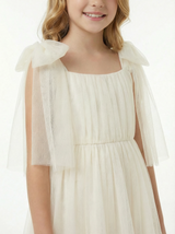 Tie Belt That Forms a Bow Tulle Floor-length Princess Dress Flower Girl Dress Birthday Party Dresses