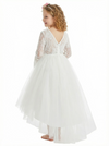 Lace Long Sleeves High-Low Princess Dress Flower Girl Dress Birthday Party Dresses