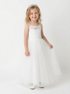 Lace Spaghetti Strap Square Princess Dress Flower Girl Dress Birthday Party Dresses