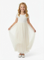 Short Sleeves Lace Applique Bow Princess Dress Flower Girl Dress Birthday Party Dresses