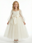 Sweety Bow Detail Tulle Puff-Sleeve Princess Dress Flower Girl Dress Birthday Party Dresses