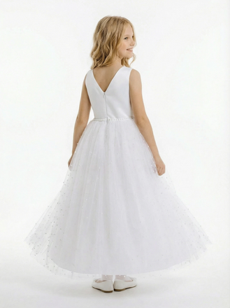 Sweety Beads Sleeveless V-neck Princess Dress Flower Girl Dress Birthday Party Dresses