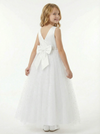 Beads Sleeveless V-neck Tulle A-line Princess Dress Flower Girl Dress Birthday Party Dresses