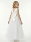 Beads Sleeveless V-neck Tulle A-line Princess Dress Flower Girl Dress Birthday Party Dresses
