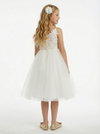 Spaghetti Strap Lace Tulle Flower Girl Dress Floral Embroidery Sleeveless Elegant Cute Flower Tulle Dress for Kids