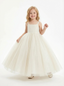 Spaghetti Strap Sequins Tulle Flower Girl Dress Sleeveless Cute Elegant Flower Tulle Dress for Kids