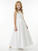 Sequins Tulle Flower Girl Dress Cross Back Bow Accent Sleeveless Elegant Cute Flowery Dress for Kids