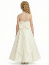Gorgeous Flower Girl Gown Halter Neck Sleeveless A-Line Floor-Length Satin Dress with Oversized Back Bow Accent
