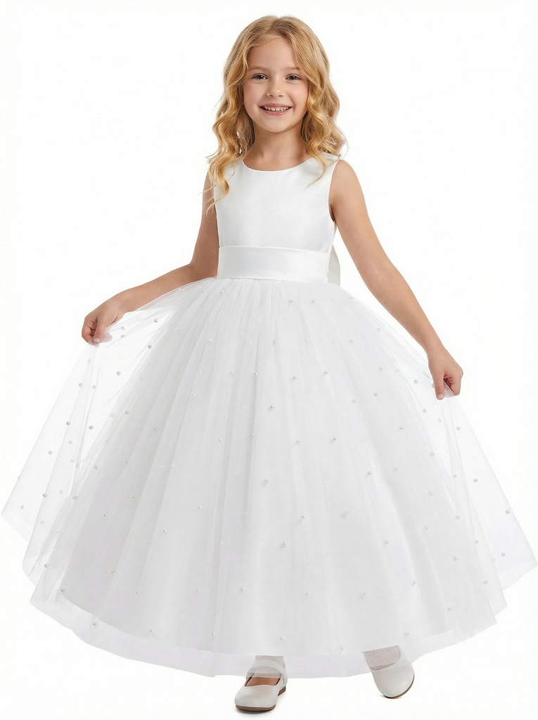 Toddler Flower Girl Dress Wedding Flowers Gowns Evening Gowns Birthday Party Lovely, White Toddler Flower Girl Dress Wedding Flowers Gowns Evening Gowns Birthday Party Lovely, White