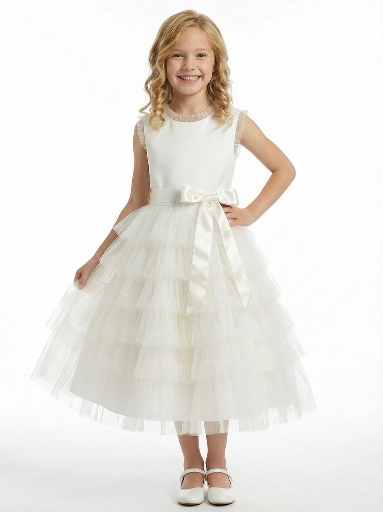 Tulle Flower Girl Dress Wedding Flowers Pageant Dress Evening Gowns Birthday Party