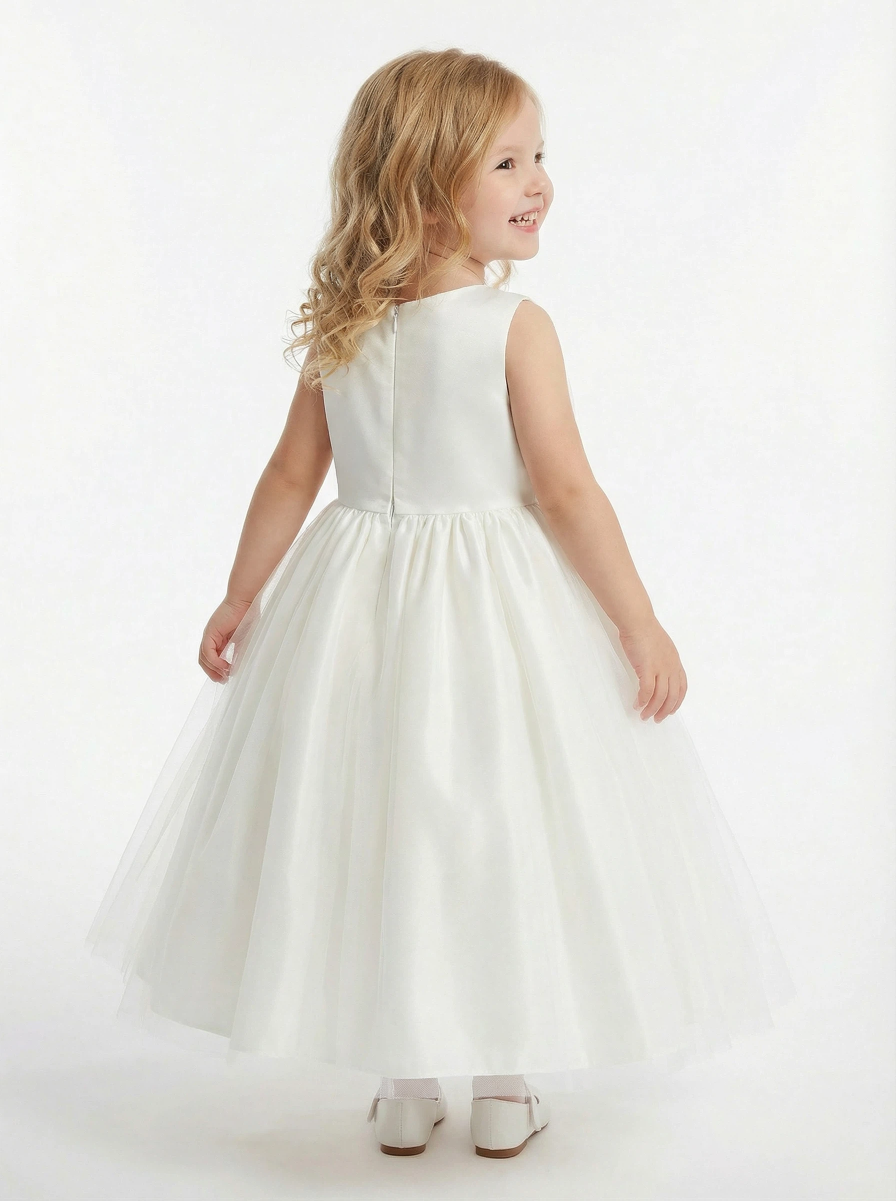 Wedding Flowers Pageant Dress Ladies Lace Flower Princess Dress Evening Gowns V Neck