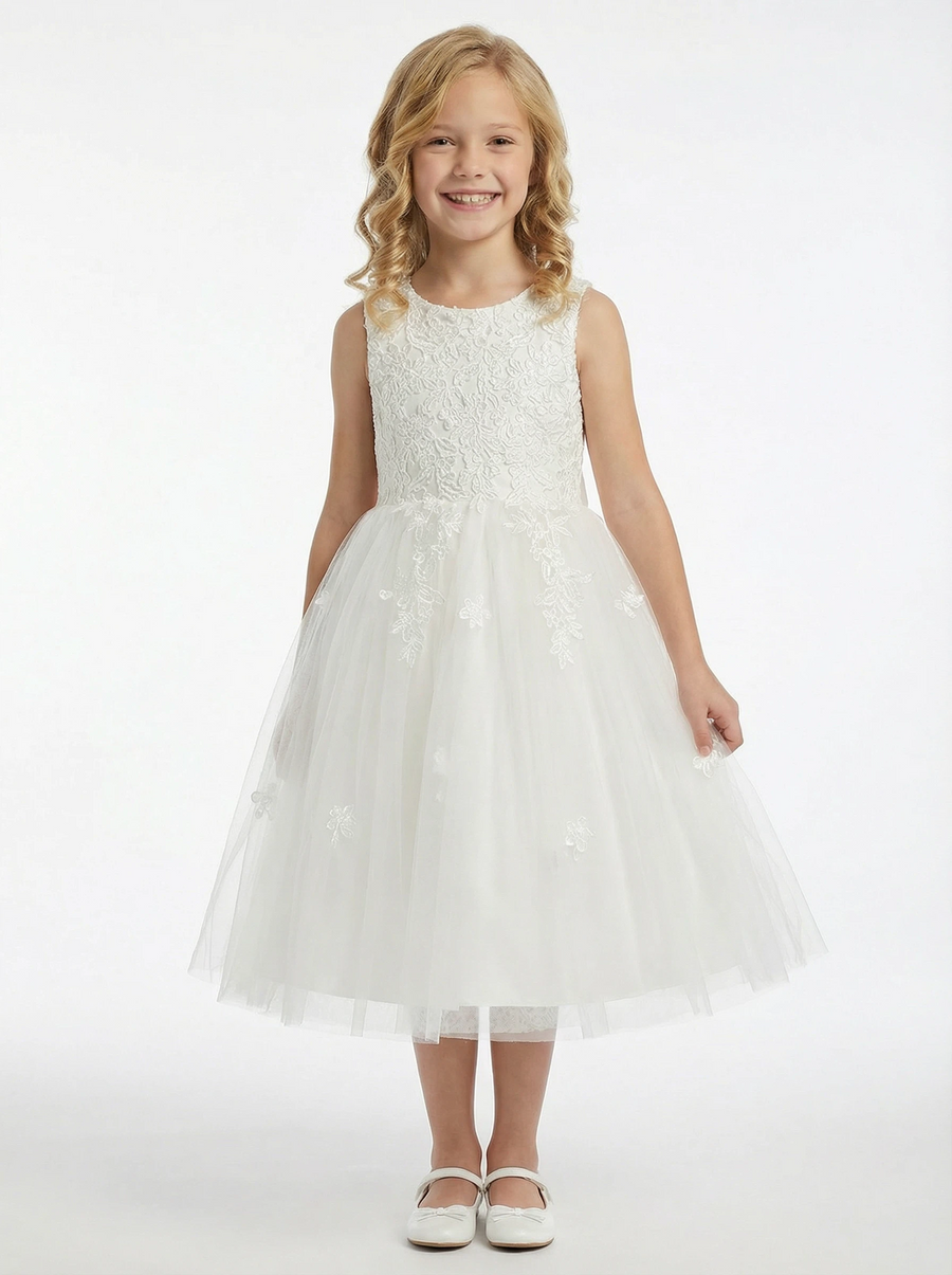 Wedding  Lace Flowers Pageant Dress Evening Gowns Birthday Party Dresses