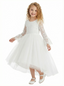 Lace Long Sleeves High-Low Princess Dress Flower Girl Dress Birthday Party Dresses