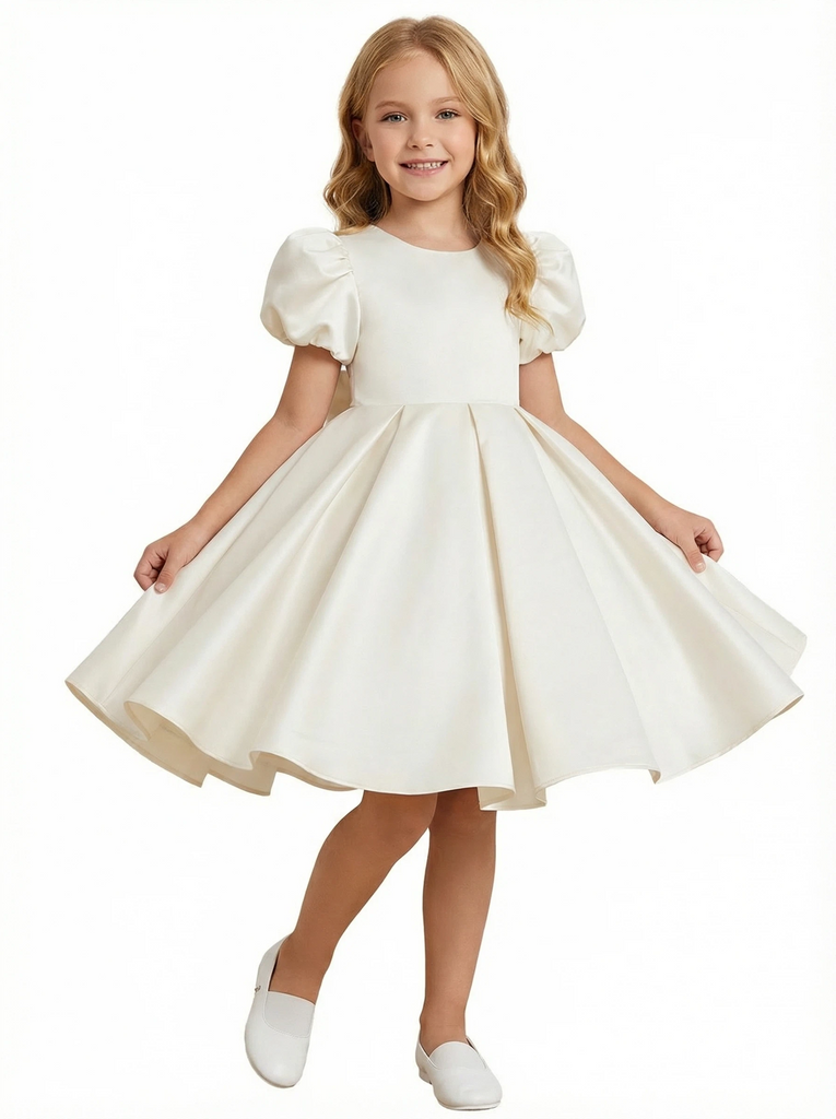 Wedding Flowers Girl Gowns Knee Length Pageant Dress Flower Toddler Bridesmaid Princess Dress