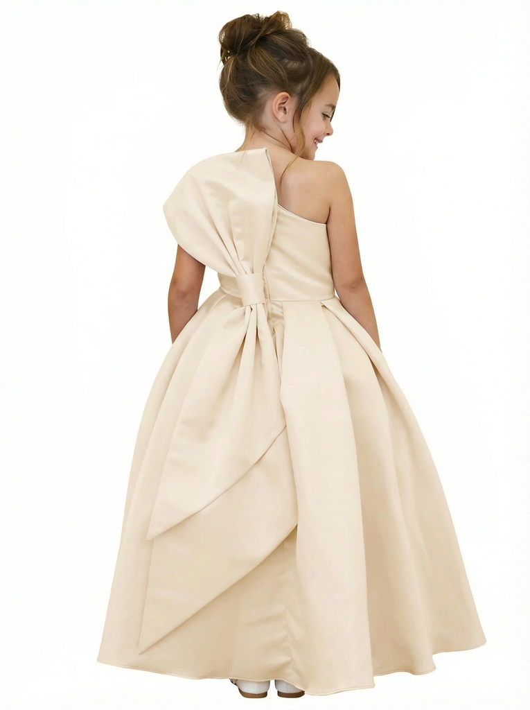 Wedding Flowers Girl Gowns One Shoulder Pageant Dress Flower Princess Dress