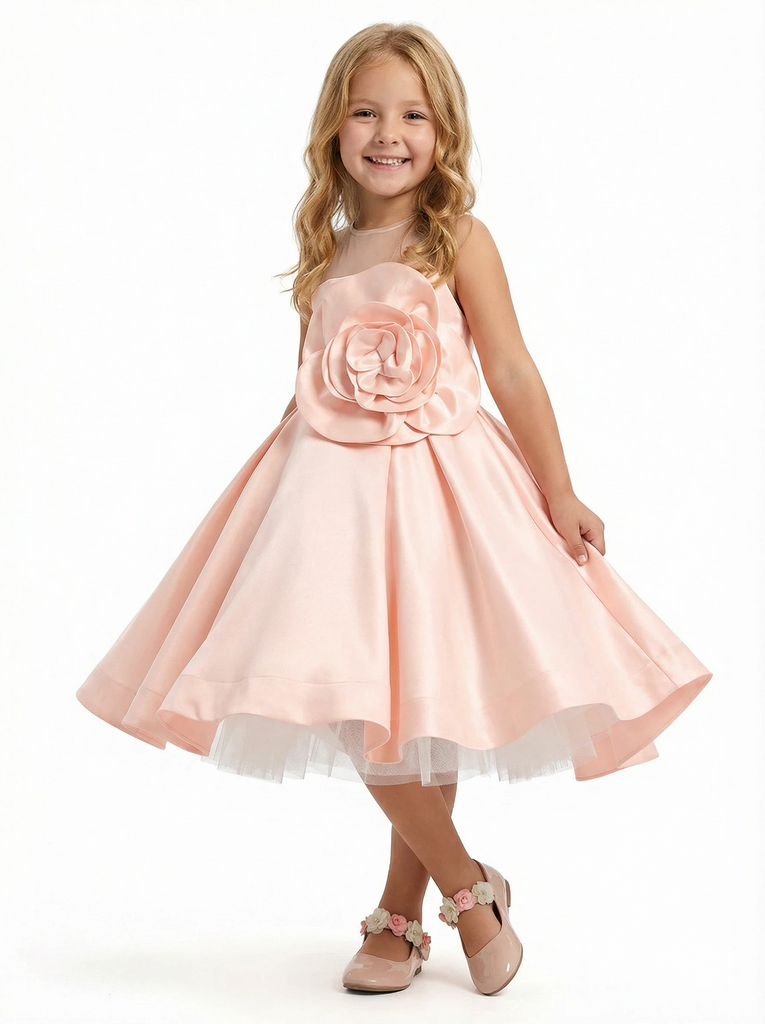 Wedding Flowers Girl Gowns Knee Length Pageant Dress Flower Princess Dresses Gowns