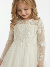 Boho Communion Dresses Wedding Flowers Girl Gowns Floor Length Pageant Dress Flower Princess Lace