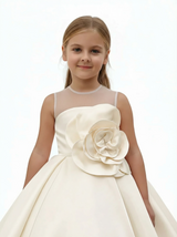 Lacey Bell Communion Dress Knee Length Pageant Dress Flower Princess Childrens Dresses for Wedding
