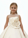 Lacey Bell Communion Dress Knee Length Pageant Dress Flower Princess Childrens Dresses for Wedding