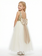Wedding Flowers Girl Gowns Sequin Little Flowers Communion Wear Flower Princess Dress