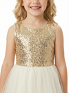 Wedding Flowers Girl Gowns Sequin Little Flowers Communion Wear Flower Princess Dress