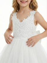 Long Wedding Flowers Girl Gowns Boho Pageant Dress Flower Princess Dress A-line
