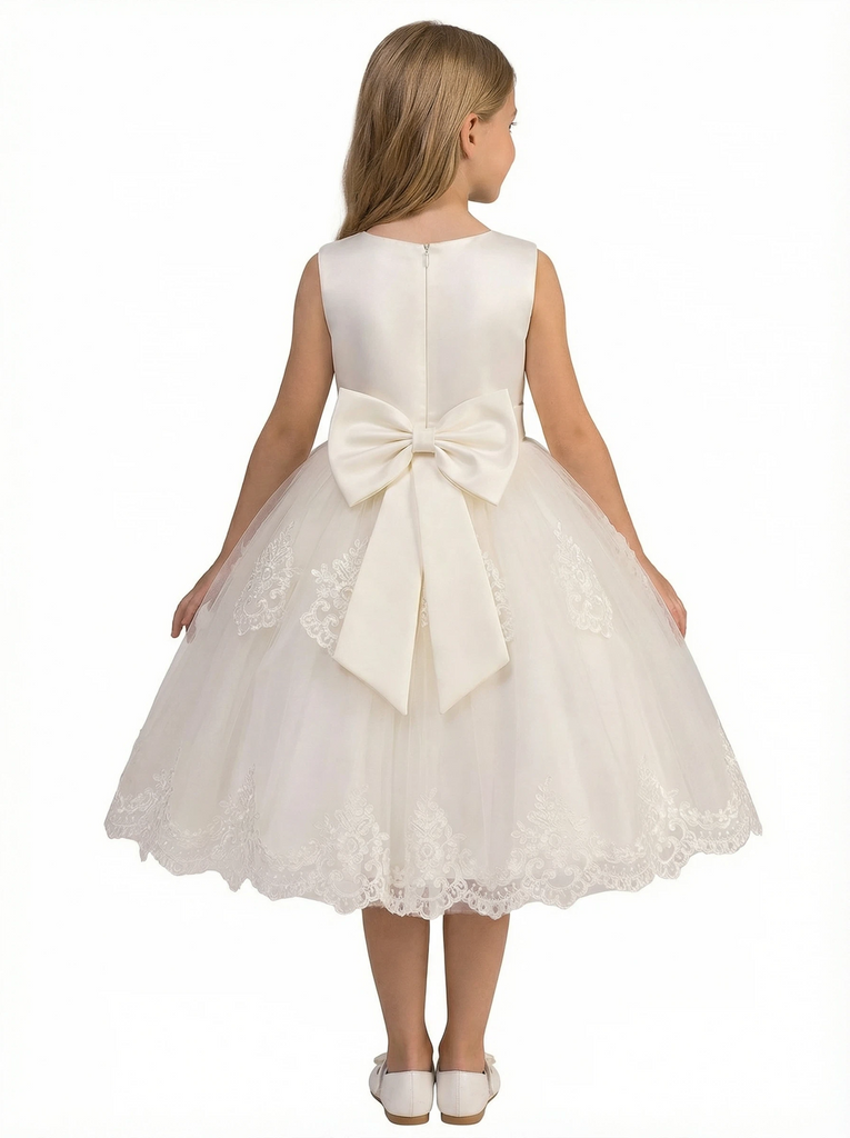 Wedding Flowers Girl Gowns Lace Applique Boho Pageant Dress Flower Princess Dresses