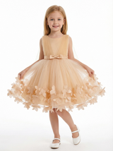 Lovely Wedding Flowers Girl Gowns Boho Pageant Dress Flower Princess Lace Dress