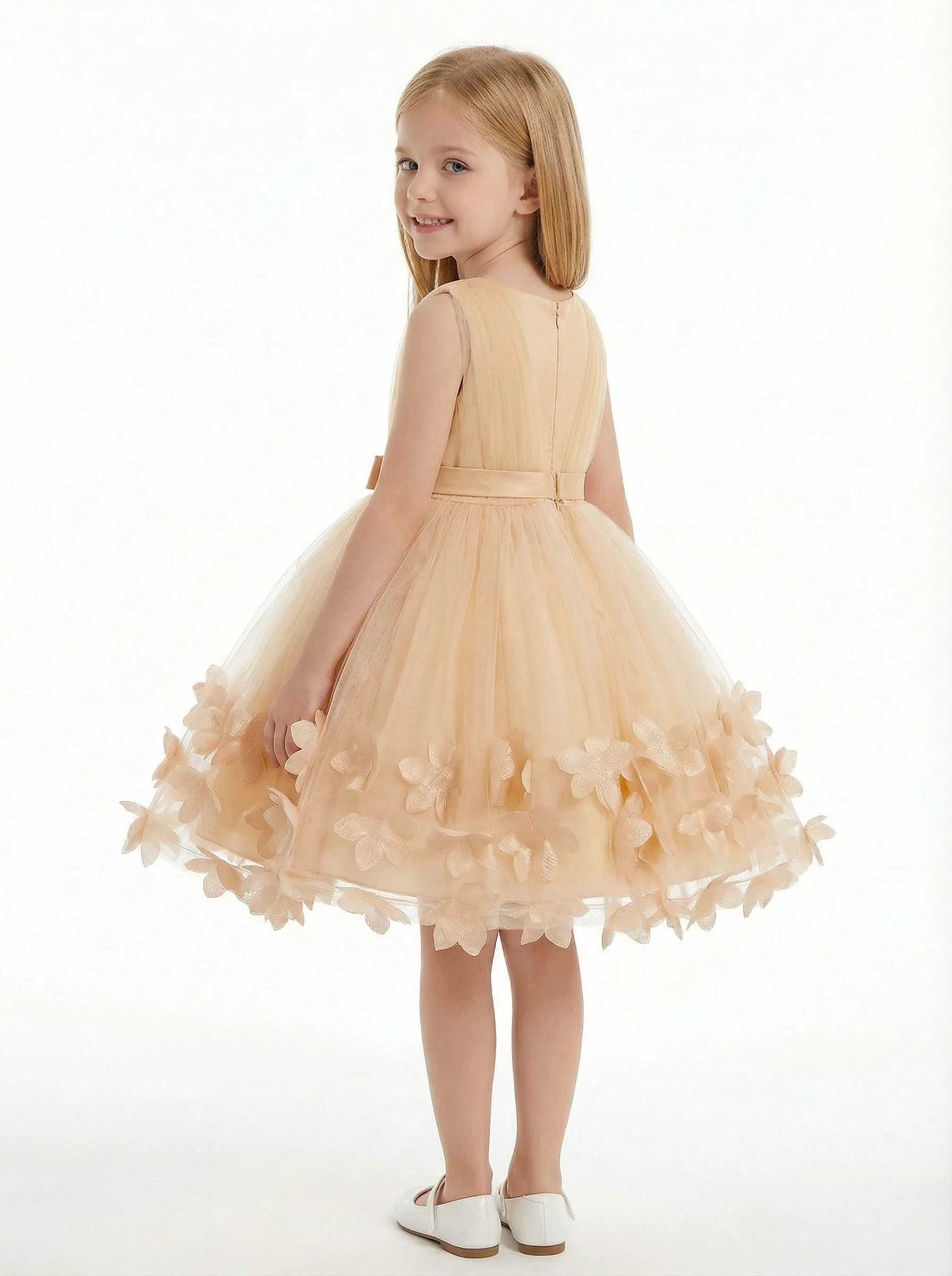 Lovely Wedding Flowers Girl Gowns Boho Pageant Dress Flower Princess Lace Dress