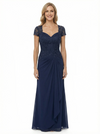Elegant Cap Sleeve Lace Chiffon A-Line Mother of The Bride Dresses