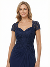 Elegant Cap Sleeve Lace Chiffon A-Line Mother of The Bride Dresses