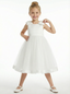 Vintage Lace Girls Wedding Guest Dress Knee Length Childrens Dresses for Wedding Big Bow