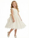Flower Girl Dress Tulle Scoop Neck Big Bow Back Ball Gown Knee Length Wedding Party Gown